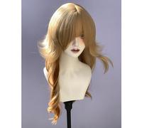 Perruques Superposées Ondulées Longues Pour Femmes Frange En Forme De M Ombre Split Dye Perruque De Style Lolita Gothique Gothique Réaliste (Brun doré)