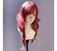 Perruques Superposées Ondulées Longues Pour Femmes Frange En Forme De M Ombre Split Dye Perruque De Style Lolita Gothique Gothique Réaliste (Rouge pastèque)