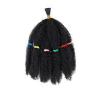 Perruques synthétiques Afro crépues torsadées, 6 paquets de tresses synthétiques pré-étirées de 12 pouces, tresses naturelles au Crochet Wear and Go(1B#)