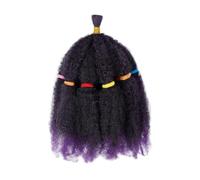 Perruques synthétiques Afro crépues torsadées, 6 paquets de tresses synthétiques pré-étirées de 12 pouces, tresses naturelles au Crochet Wear and Go(1BTPURRPLE#)