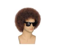 Perruques synthétiques afro rock des années 70 en 4 couleurs - Cheveux synthétiques bouclés, design élégant, parfait for le cosplay d'Halloween for hommes/femmes Postiche Cheveux Femme(Brown)