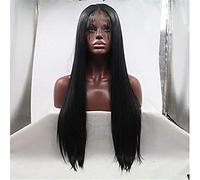 Perruques Synthétiques Avant Crépues Et Droites, Coiffure Superposée, Densité De 150%, Cheveux Synthétiques Résistants À La Chaleur, Perruque Avant Mi-Longue Pour Femme, 20 Pouces (16 Pouces)