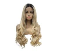 Perruques synthétiques avant en dentelle 13x3, blondes miel pré-épilées avec perruques ondulées noires for femmes, prêtes à porter for un usage quotidien Hair Extensions Pièces Wigs(14inch)