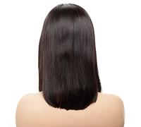 Perruques Synthétiques Avant En Dentelle Perruque Courte Bob Cheveux Humains Raides Ligne De Cheveux Naturelle Perruque Brésilienne Remi Densité 150% Cheveux Teints Perruque De Cheveux Humains Avant