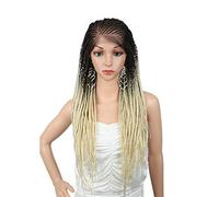 Perruques Synthétiques Avant Perruque Synthétique Noire Femelle 13X6 Perruque Tressée 613 Perruque Tressée Blonde Perruque Longue Avant Perruque Artificielle, 22 Pouces (22 Pouces)