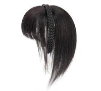 Perruques synthétiques avec frange noire - Bandeau réglable - Couvrant les lignes de cheveux naturelles