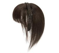 Perruques synthétiques avec frange noire - Bandeau réglable - Couvrant les lignes de cheveux naturelles