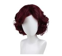 Perruques synthétiques blondes courtes et bou s, 1 pièce, perruque de remplacement ombrée avec frange for femmes blanches, Cosplay quotidien for mère(Wine Red)