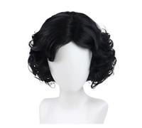 Perruques synthétiques blondes courtes et bou s, 1 pièce, perruque de remplacement ombrée avec frange for femmes blanches, Cosplay quotidien for mère(Black)