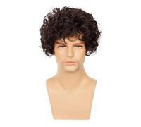 Perruques synthétiques bou s, courtes et volumineuses for hommes, style rocker, for déguisement d'Halloween ou cosplay. Hairline Fine(Brown)