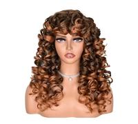Perruques synthétiques bou s de 43 cm de long avec frange for femme, coiffure vintage, idéales for un usage quotidien, une fête ou un cosplay.(1B-30)