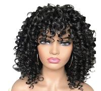 Perruques Synthétiques Bouclées Postiche Fibre Résistante À La Couvre-chef Africain Respirant Pour Les Femmes Coiffure Quotidienne Fibre Résistante À La Pour Les Femmes