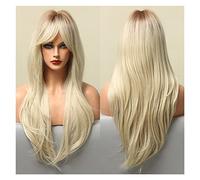 Perruques synthétiques brunes noires ombre avec franges complètes ondulées longues compatible with femmes Cospaly Daily Party Faker Hair Hear Heating(LC018-1)