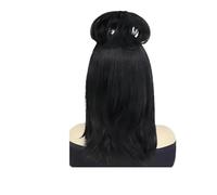 Perruques synthétiques chauves de Clown vert ombré, 1 pièce, perruque Cosplay film animé, vibrations fantomatiques, Costume génie scientifique fou(Jet-black)