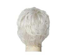 Perruques synthétiques coupe Pixie naturelles for femmes, 1 pièce, perruque blanche courte et ondulée avec frange, coupes de cheveux ondulées, Cosplay quotidien