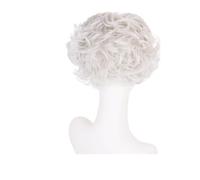 Perruques synthétiques courtes bou s gris clair, 1 pièce, perruque de remplacement gris-blanc for femmes âgées, Costume fête, grand-mère(Light Grey)