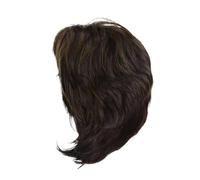 Perruques synthétiques courtes brunes bou s for femmes, coiffures naturelles, perruque mixte décontractée avec frange, tenues coupe Pixie, 1 pièce