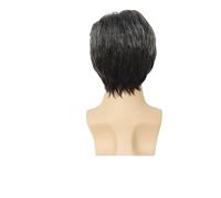 Perruques synthétiques courtes brunes for hommes, 1 pièce, perruque tendance avec frange, Costume d'homme d'affaires for, fête Cosplay, naturelle, lisse, père(Color-5)