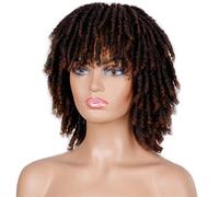 Perruques Synthétiques Courtes Et Douces Pour Femmes Noires, 14 Pouces, En Fiber Haute Température, Cheveux Torsadés Au Crochet, Perruques Grises Pour Femmes (5 14 Pouces)