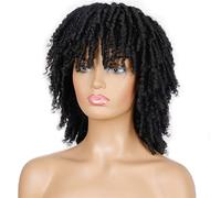 Perruques Synthétiques Courtes Et Douces Pour Femmes Noires, 14 Pouces, En Fiber Haute Température, Cheveux Torsadés Au Crochet, Perruques Grises Pour Femmes (7 À 14 Pouces)