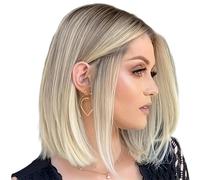 Perruques synthétiques courtes réglables pour les entraînements et le coiffage quotidien Aspect naturel Perruque au carré