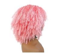 Perruques synthétiques courtes roses avec frange, 1 pièce, perruque bou blanche naturelle for femmes, cheveux amples et moelleux, Style Drag Queen for Cosplay