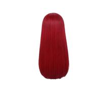Perruques synthétiques lisses et soyeuses for femmes, 1 pièce, perruque Blonde ombrée avec frange, coiffures naturelles Drag Queen, fête Cosplay(Red)
