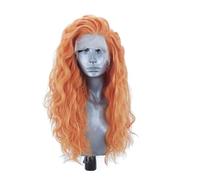 Perruques synthétiques longues et bouclées, perruque avant en dentelle synthétique, cheveux ondulés à haute température for femmes, perruque de Cosplay Daily Use(Pink Wig,26inches)