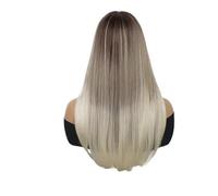 Perruques synthétiques longues rouges for femmes, 1 pièce, perruque lisse et soyeuse avec frange, Cosplay Drag Queen, Costume quotidien de fête(Ombre Blonde)