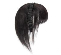 Perruques synthétiques noires à franges - Conception de bandeau réglable - Couverture du front - Lignes de cheveux naturelles - Usure quotidienne - Bandeau perruques