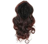 Perruques synthétiques ondulées élégantes noires brunes longues bou s pour femme Halloween Cosplay Party à la mode aspect naturel confortable filet respirant fibre haute