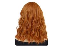 Perruques synthétiques ondulées vertes longues avec frange, 1 pièce, perruque bou de longueur moyenne for femmes, Drag Queen, Costume Cosplay(Orange)