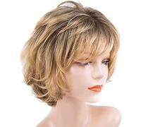 Perruques synthétiques pour femme, cheveux courts dorés, résistants à la chaleur, perruque de rechange résistante à la chaleur, perruque de fête costumée