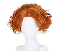 Perruques synthétiques rose clair ombré for femmes, perruque de Cosplay naturelle ondulée à blanche avec frange, résistante la chaleur, 1 pièce(Orange)