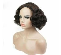 Perruques synthétiques sans bonnet pour femmes, cheveux courts bouclés, coupe Flapper cuivrée/blonde, noir et brun, 10 pouces