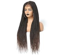 Perruques synthétiques tressées en boîte de 76 cm de long, 4x4, for femmes noires Extensions de cheveux(T30)