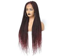 Perruques synthétiques tressées en boîte de 76 cm de long, 4x4, for femmes noires Postiche Cheveux Femme(Tbug)