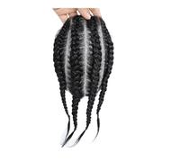 Perruques tressées en PU for hommes, cheveux afro bouclés, ondulés, noirs naturels, 15 cm, système de remplacement de postiche Hairline Fine(14x19cm)