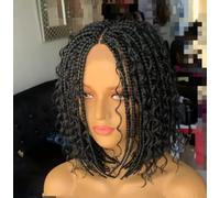 Perruques TresséEs Pour Femmes Noires, Pas Facile à Tordre, Denses, Sans Colle, LéGèRes, Perruque TresséE Noire, Perruque TresséE, Coupe De Cheveux Africaine 16inch