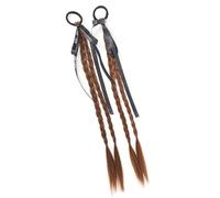 Perruques Tressées Pour Filles Extensions De Cheveux Accessoires Photo Chignons À Nœud Papillon Queue De Cheval Fournitures D'anime Ruban Réglable Doubles Tresses Améliorées Pour Filles