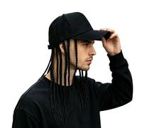 Perruques tressées synthétiques sans effort, chapeau de sport, conception intégrée pour hommes, aspect naturel doux, fibres Dreadlock, casquette de perruques synthétiques respirantes
