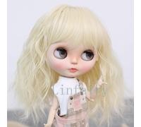 Perruques uniquement, perruque de poup e de 9 10 pouces, cheveux longs pour t te de 24 27 cm (blonde)