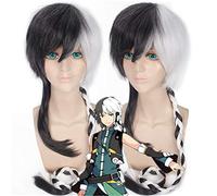 Perruques Vocaloid Yuezheng Longya 120 cm noir blanc longue tresse droite cheveux résistance à la chaleur cheveux synthétiques Cosplay Costume perruque