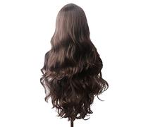 Perruques Wavy Cheveux Synthetic Wig Long Blue Cosplay Perruques for Femmes Couleur Rouge Rose Rose Blonde Purple Brun Vert Black Bourgogne pour Une fête Quotidienne (Color : G, Size : 28inches)