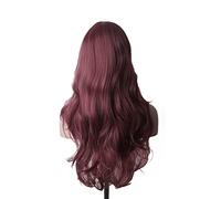 Perruques Wavy Cheveux Synthetic Wig Long Blue Cosplay Perruques for Femmes Couleur Rouge Rose Rose Blonde Purple Brun Vert Black Bourgogne Pour une fête quotidienne ( Color : Auburn , Size : 28inches