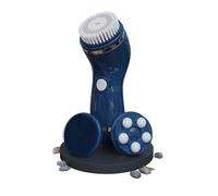Perry Ellis Ensemble de massage et de nettoyage sans fil 4 en 1 avec 4 têtes de brosse, brosse exfoliante pour le visage avec masseur, brosse à récurer rotative, produits de soins de la peau du visage