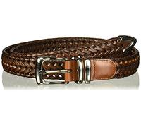 Perry Ellis Men's Portfolio Braided Belt, Brown, 42