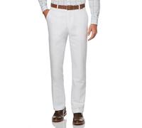 Perry Ellis Men's Standard Linen Suit Pant, Bright White, 33W X 32L