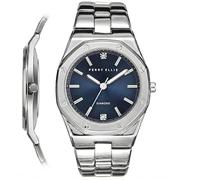 Perry Ellis Montre Homme Slim Diamond - Cadran Octogone Gris Sunray - Bracelet Alliage Argent - Étanche Analogique, Argenté, One Size Fits All