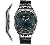 Perry Ellis Montre Homme Slim Diamond - Cadran Sarcelle Sunray - Bracelet en alliage de bronze - Résistant à l'eau Analogique